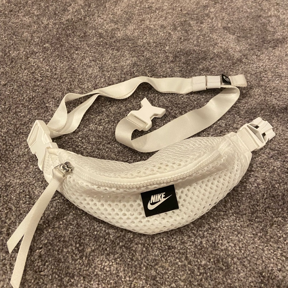 Nike White Mesh Belt Bag